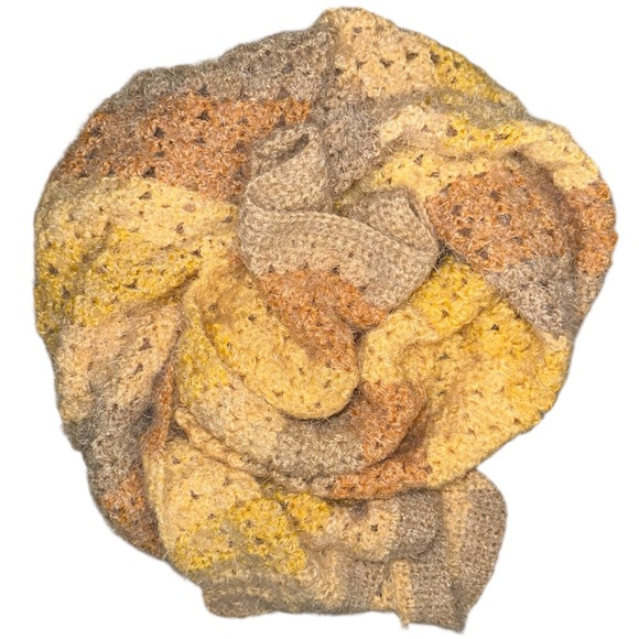 Hand Knit Super Soft Striped Wide Scarf - Picture 3 of 11